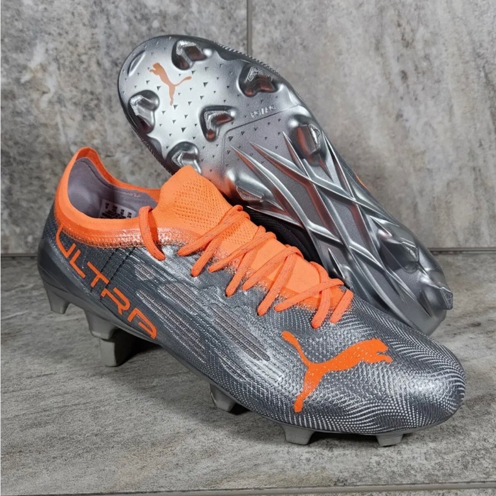 Puma Ultra 1.4 FG/AG Soccer Cleats Silver Neon Citrus 106694-01